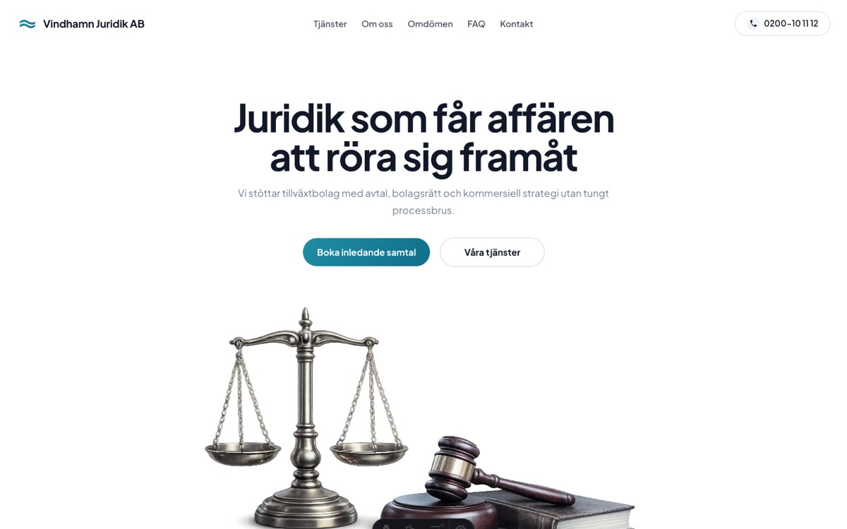 Förhandsvisning av demo: Vindhamn Juridik